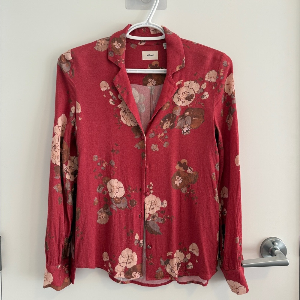 Aritzia Wilfred Spring Floral Long sleeve Collared Shirt